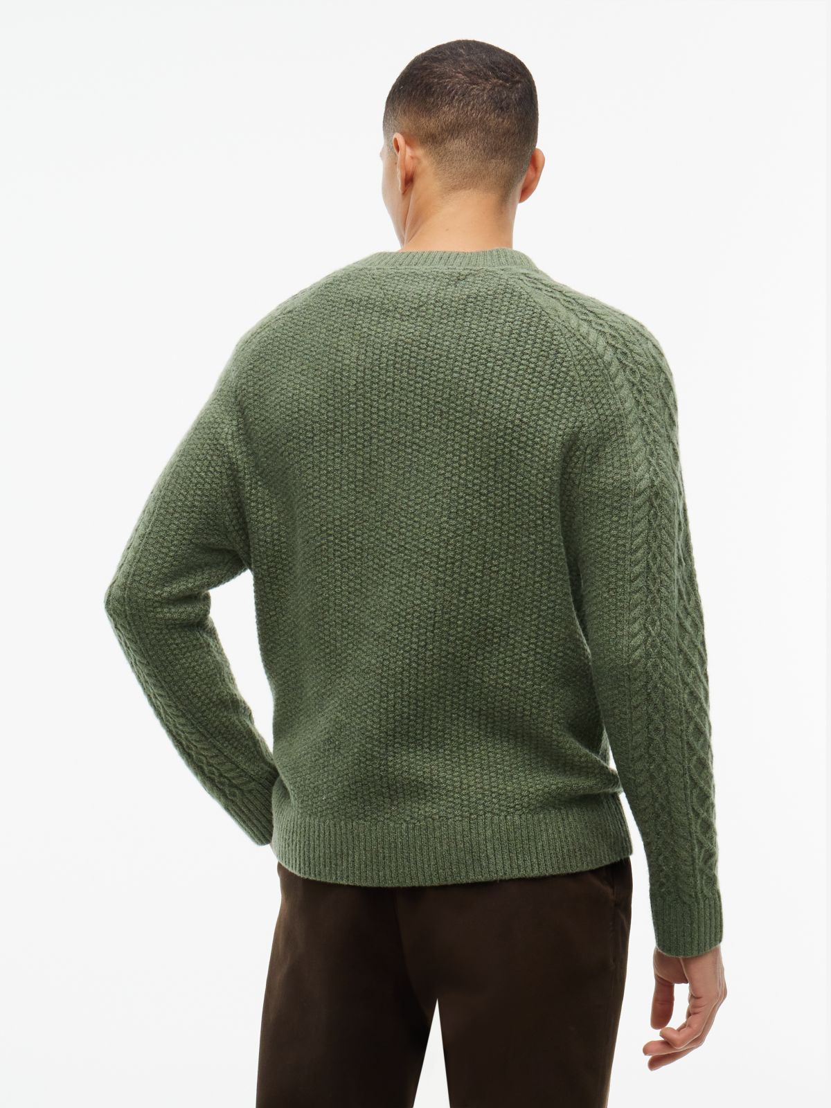 Fisherman Cable Knit Sweater — Forest Green
