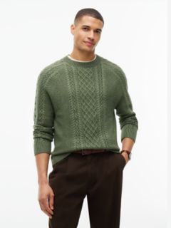 Fisherman Cable Knit Sweater — Forest Green 1