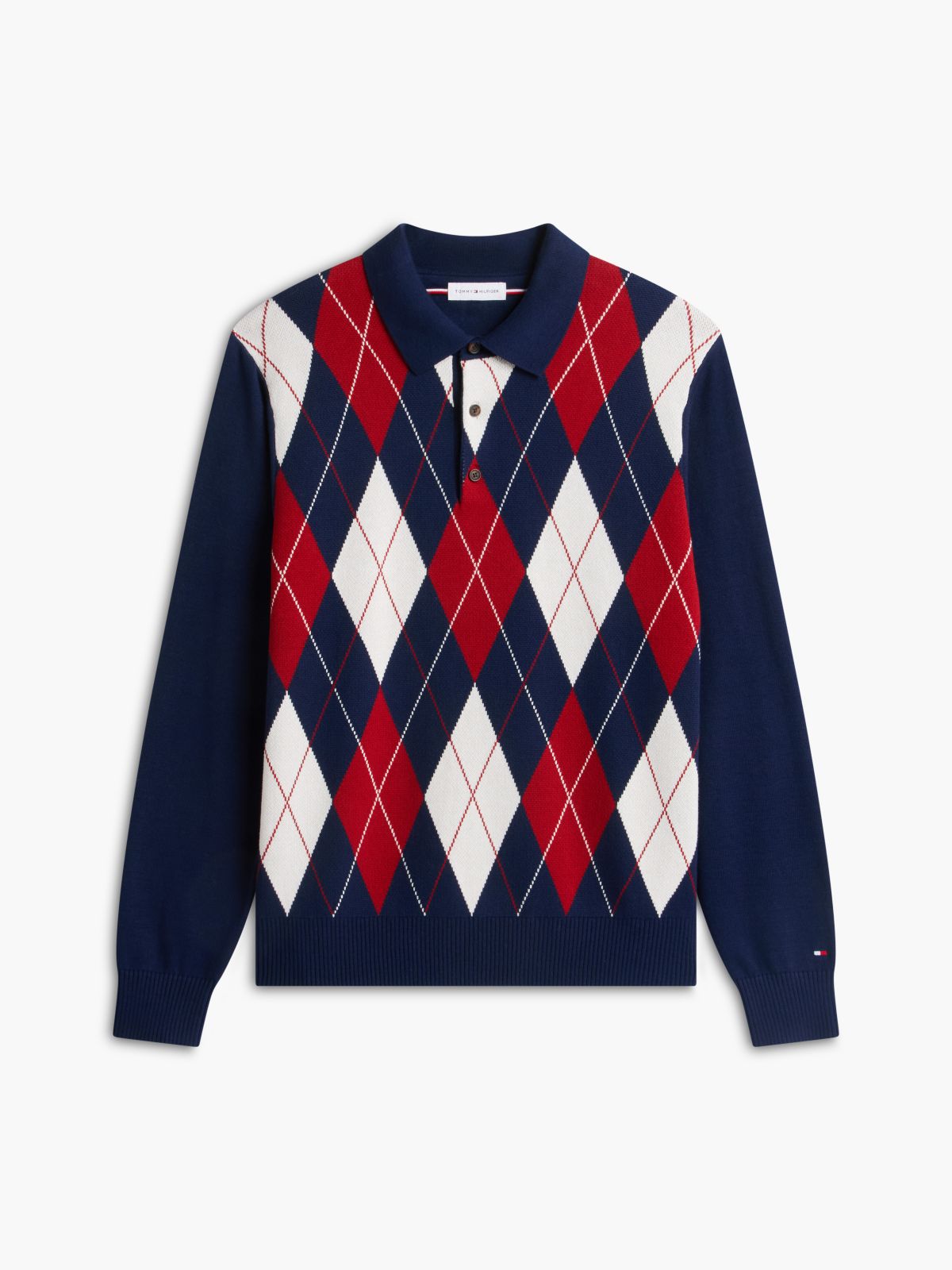 Argyle Sweater Polo — Carbon Navy