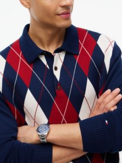 Argyle Sweater Polo — Carbon Navy 3