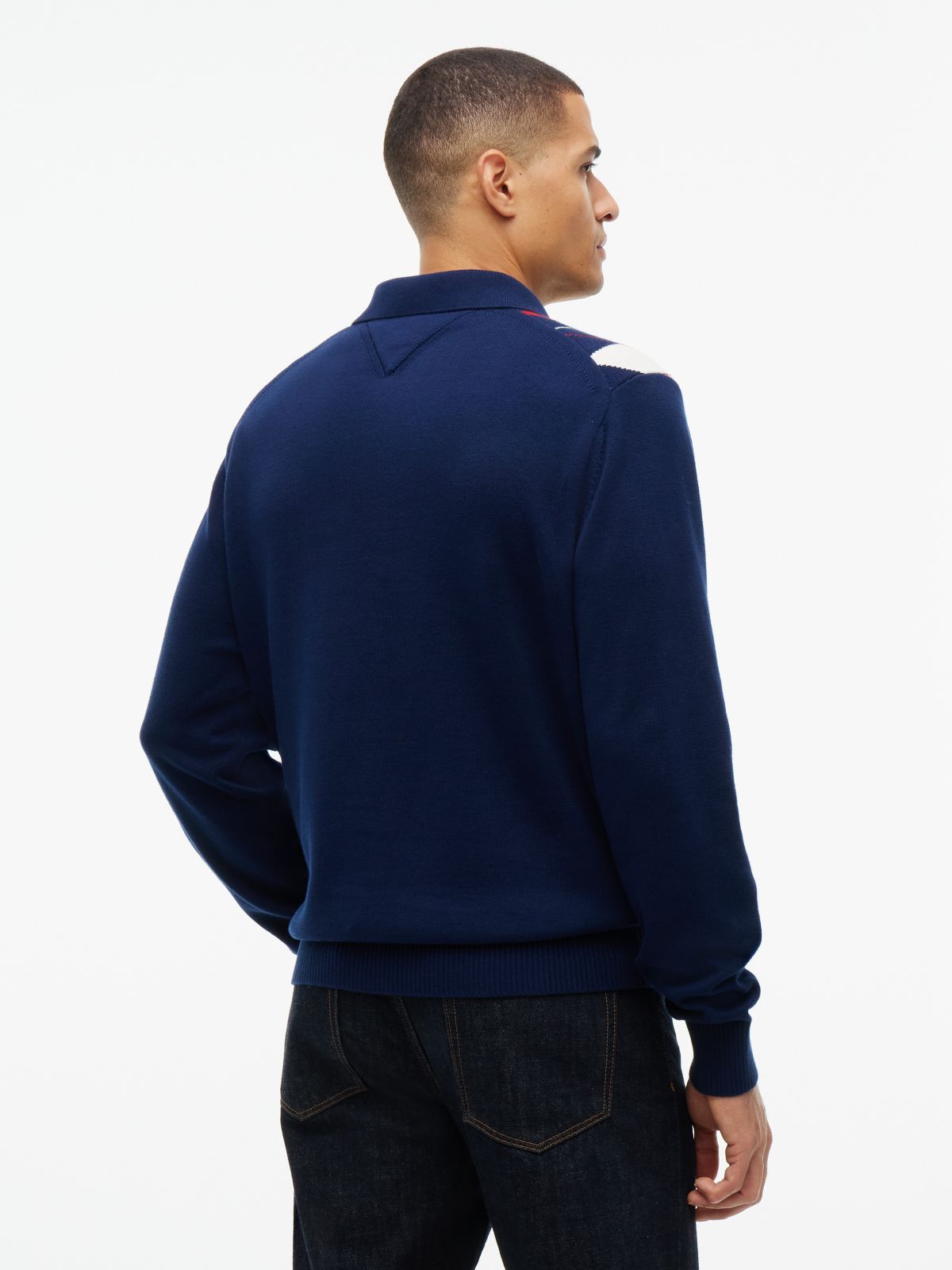 Argyle Sweater Polo — Carbon Navy