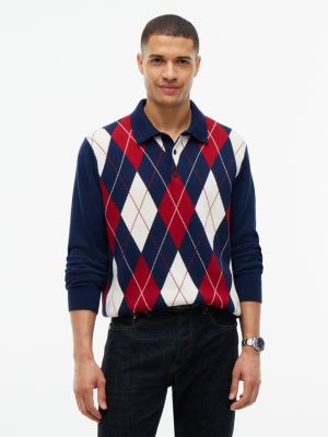 Argyle Sweater Polo, Carbon Navy