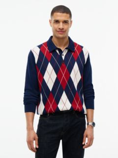 Argyle Sweater Polo — Carbon Navy 1