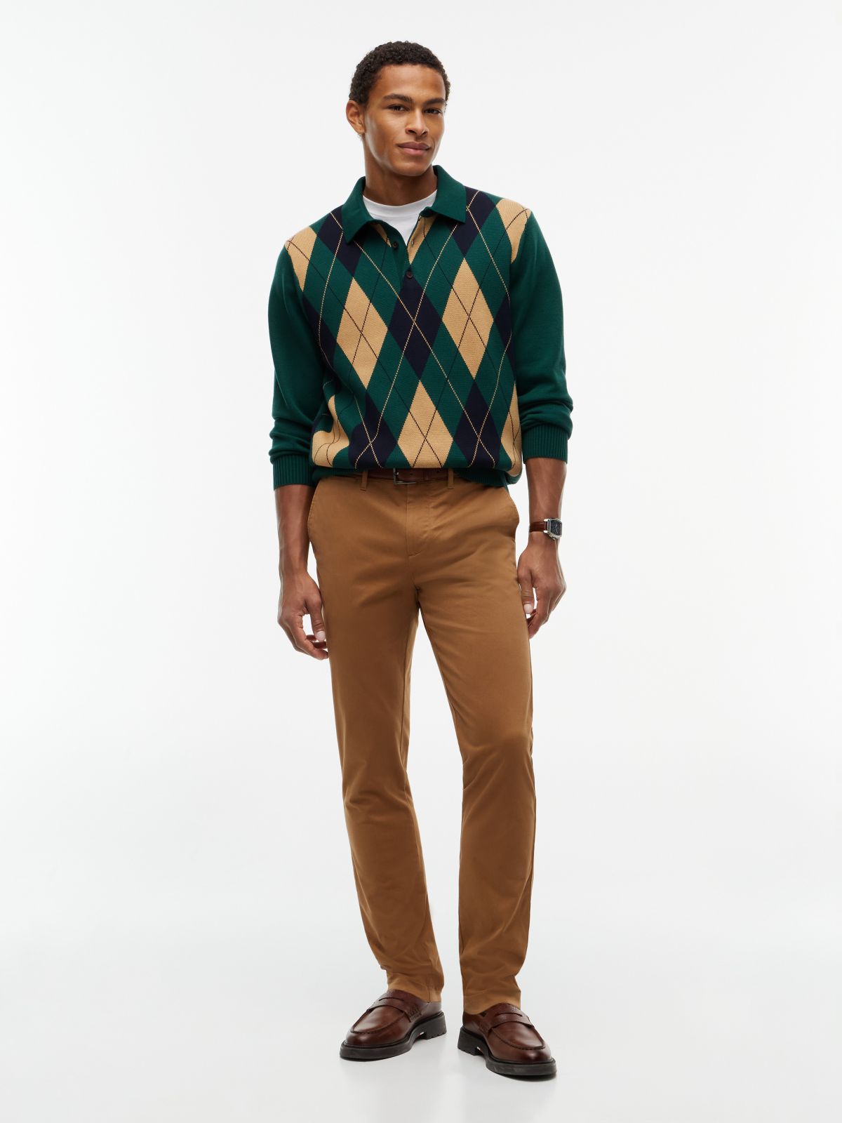 Argyle Sweater Polo — Ornamental Green
