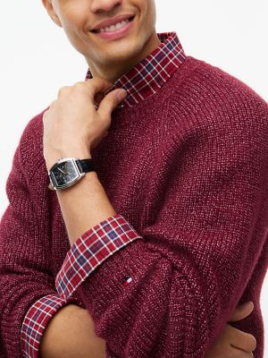 Мужской свитер Tommy Hilfiger Relaxed Donegal Shaker Knit, цвет: Бордовый — фото 3