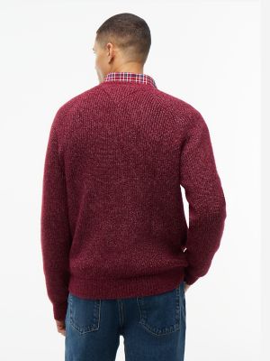 Мужской свитер Tommy Hilfiger Relaxed Donegal Shaker Knit, цвет: Бордовый — фото 4