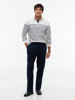 Striped Quarter-Zip Sweater — White/Navy Stripe 2