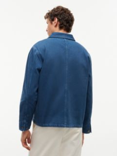 Garment-Dyed Herringbone Chore Jacket — Indigo Blue 4