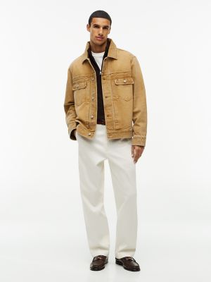 Мужская куртка Tommy Hilfiger Garment-Dyed Denim Jacket, цвет: Потёртый коричневый — фото 2