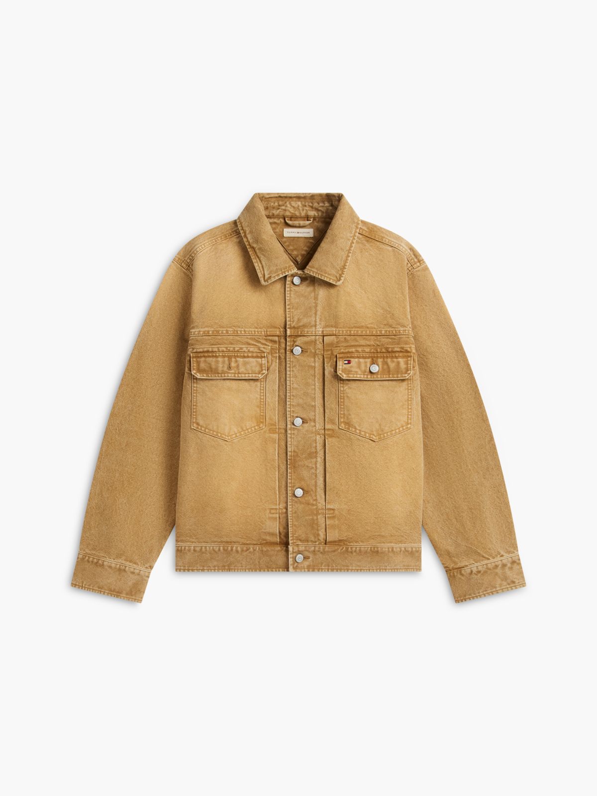 Garment-Dyed Denim Jacket — Washed Brown