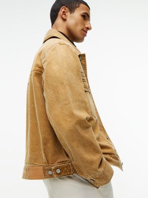 Мужская куртка Tommy Hilfiger Garment-Dyed Denim Jacket, цвет: Потёртый коричневый — фото 4