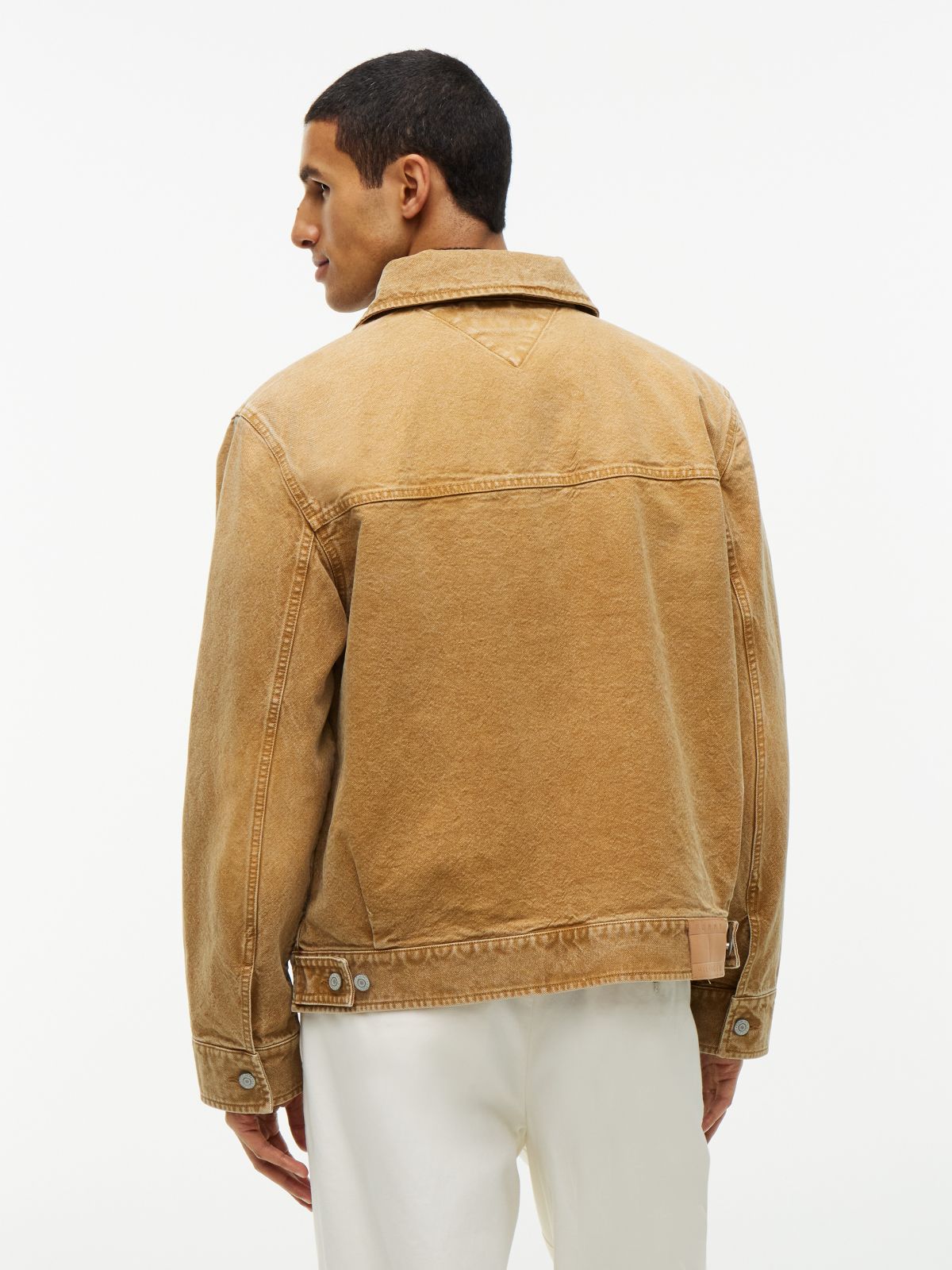 Garment-Dyed Denim Jacket — Washed Brown