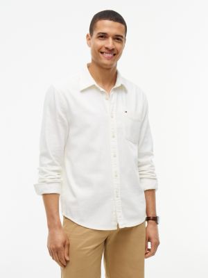 Relaxed Fit Chambray Pocket Shirt, Ecru