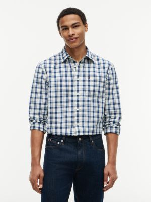 Regular Fit Check Dobby Pocket Shirt, Optic White Multi