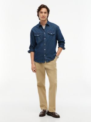 Мужская рубашка Tommy Hilfiger Regular Fit Denim Western, цвет: Тёмный джинсовый — фото 2