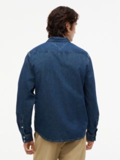Regular Fit Denim Western Shirt — Dark Denim 4