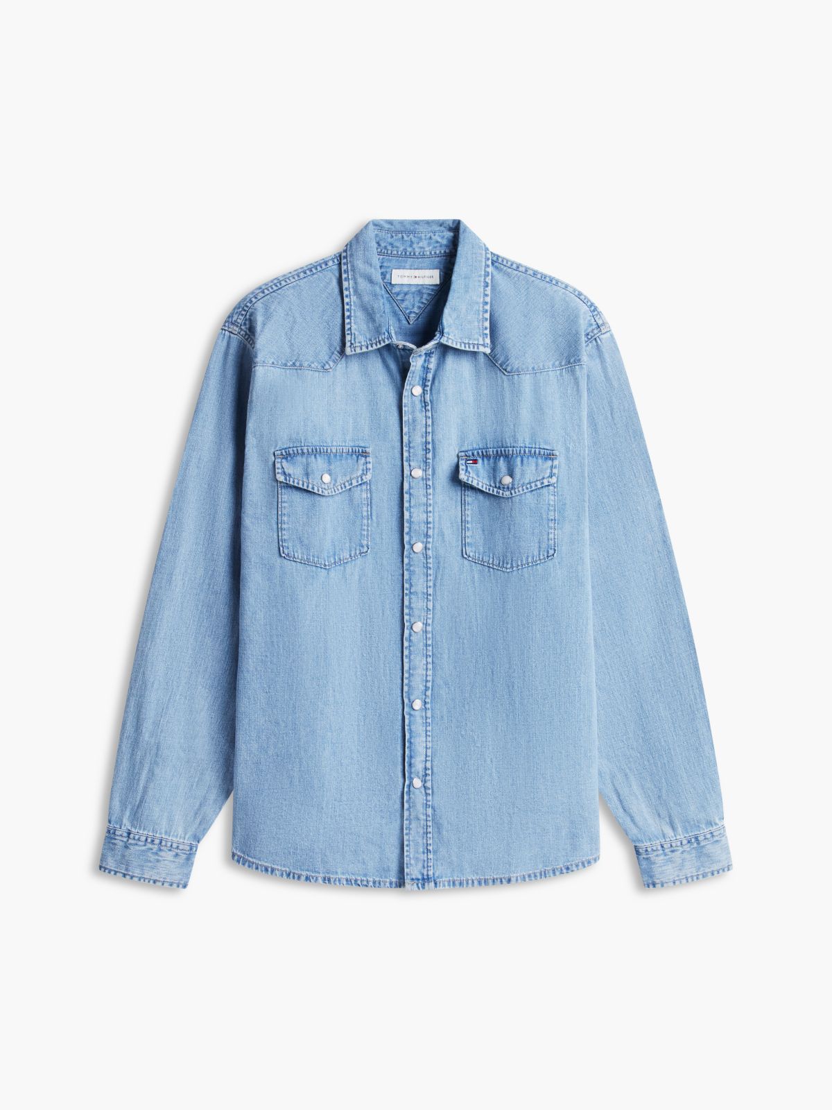 Regular Fit Denim Western Shirt — Med Bright