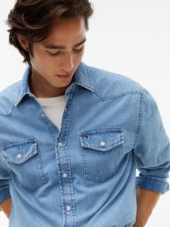 Regular Fit Denim Western Shirt — Med Bright 3