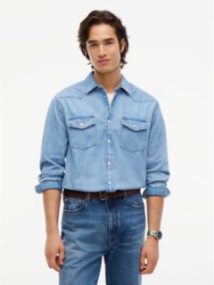 Regular Fit Denim Western Shirt — Med Bright 1