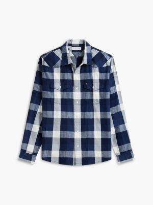 Мужские рубашки Tommy Hilfiger Regular Fit Check Denim Western Shirt — фото 5