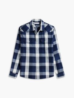 Regular Fit Check Denim Western Shirt — Plaid Weston 5