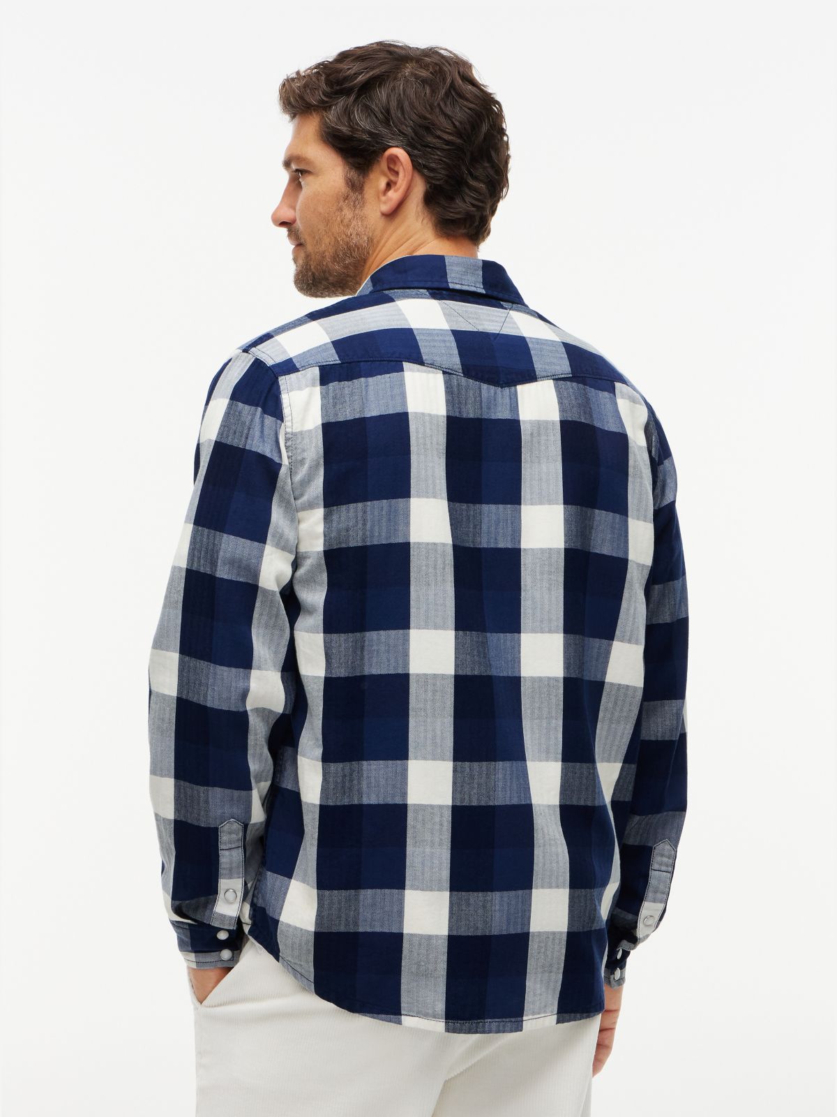 Regular Fit Check Denim Western Shirt — Plaid Weston