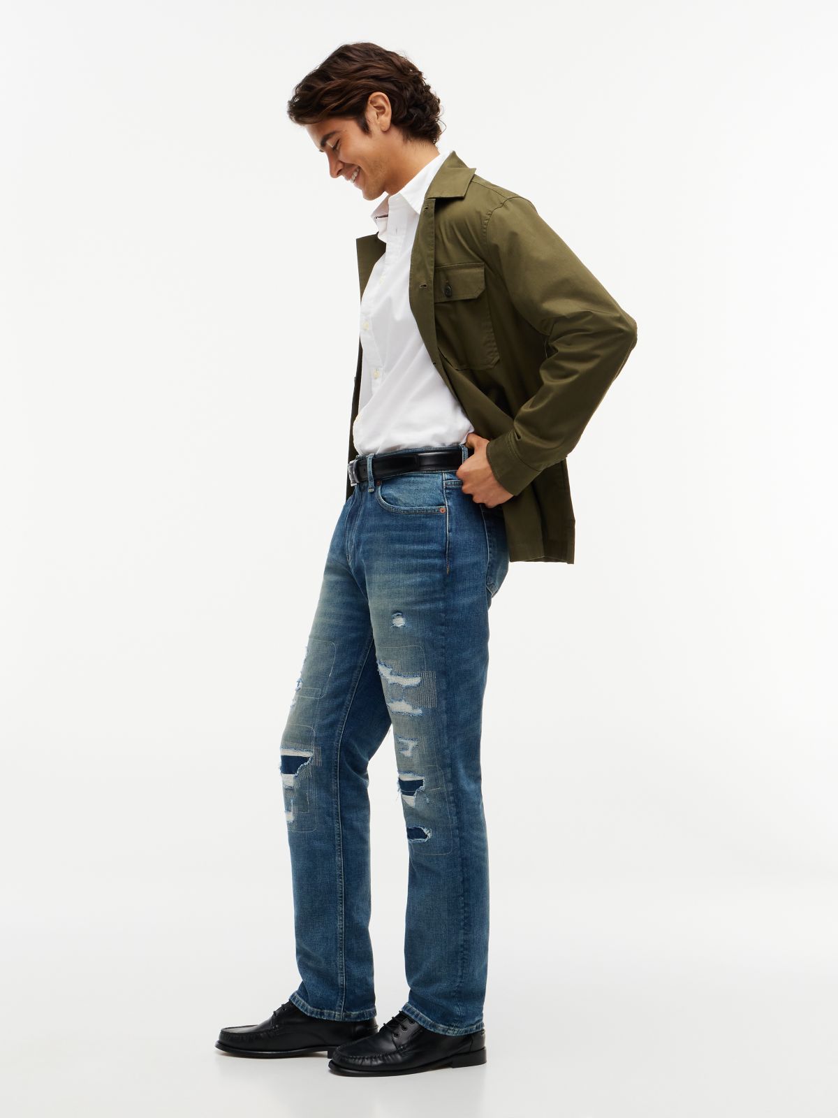 Distressed Straight Jean — Distressed Denim