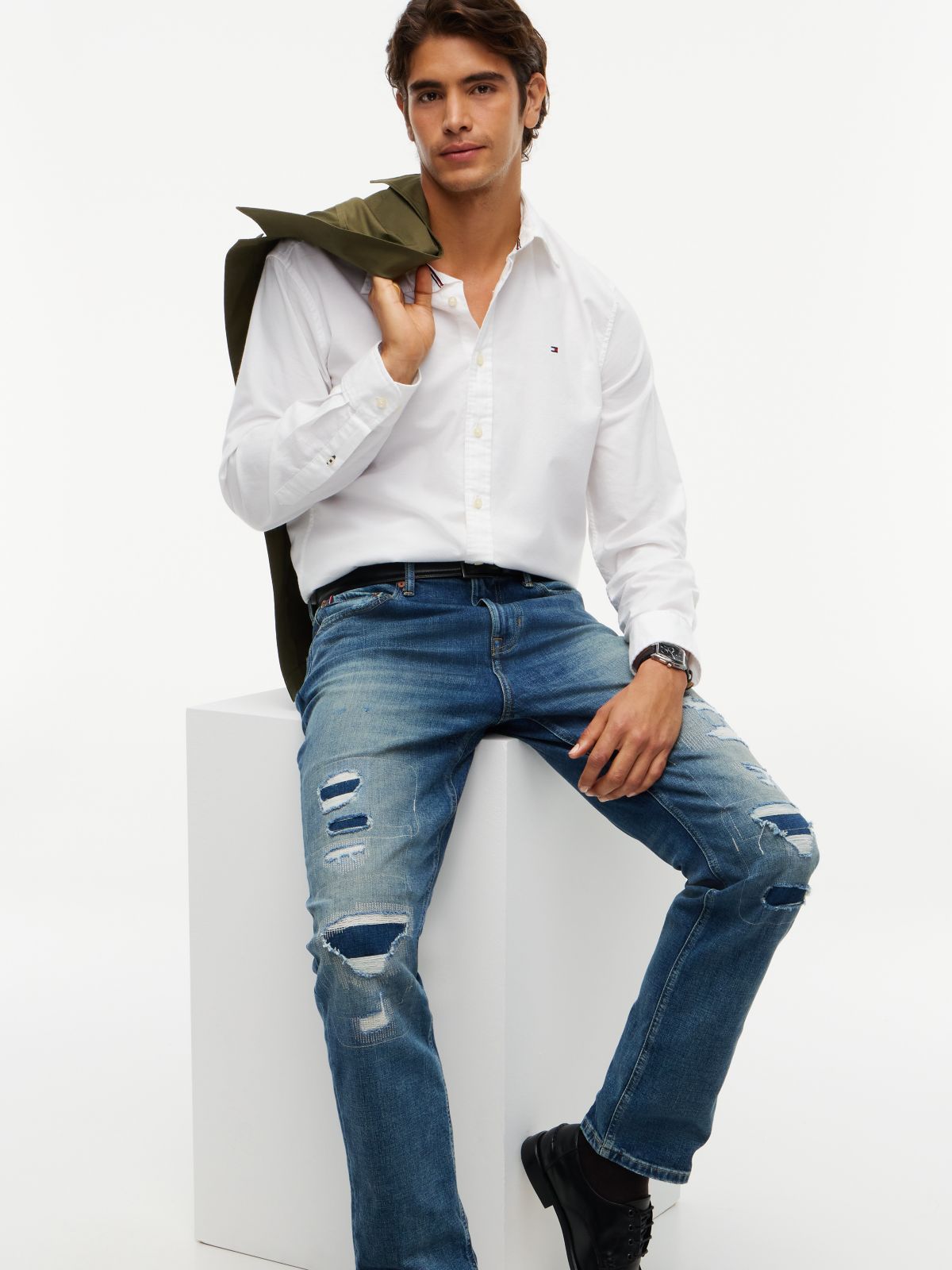 Distressed Straight Jean — Distressed Denim
