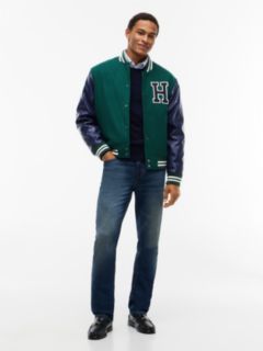 H-Logo Patch Padded Varsity Jacket — Ornamental Green 2