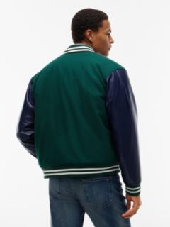 H-Logo Patch Padded Varsity Jacket — Ornamental Green 5