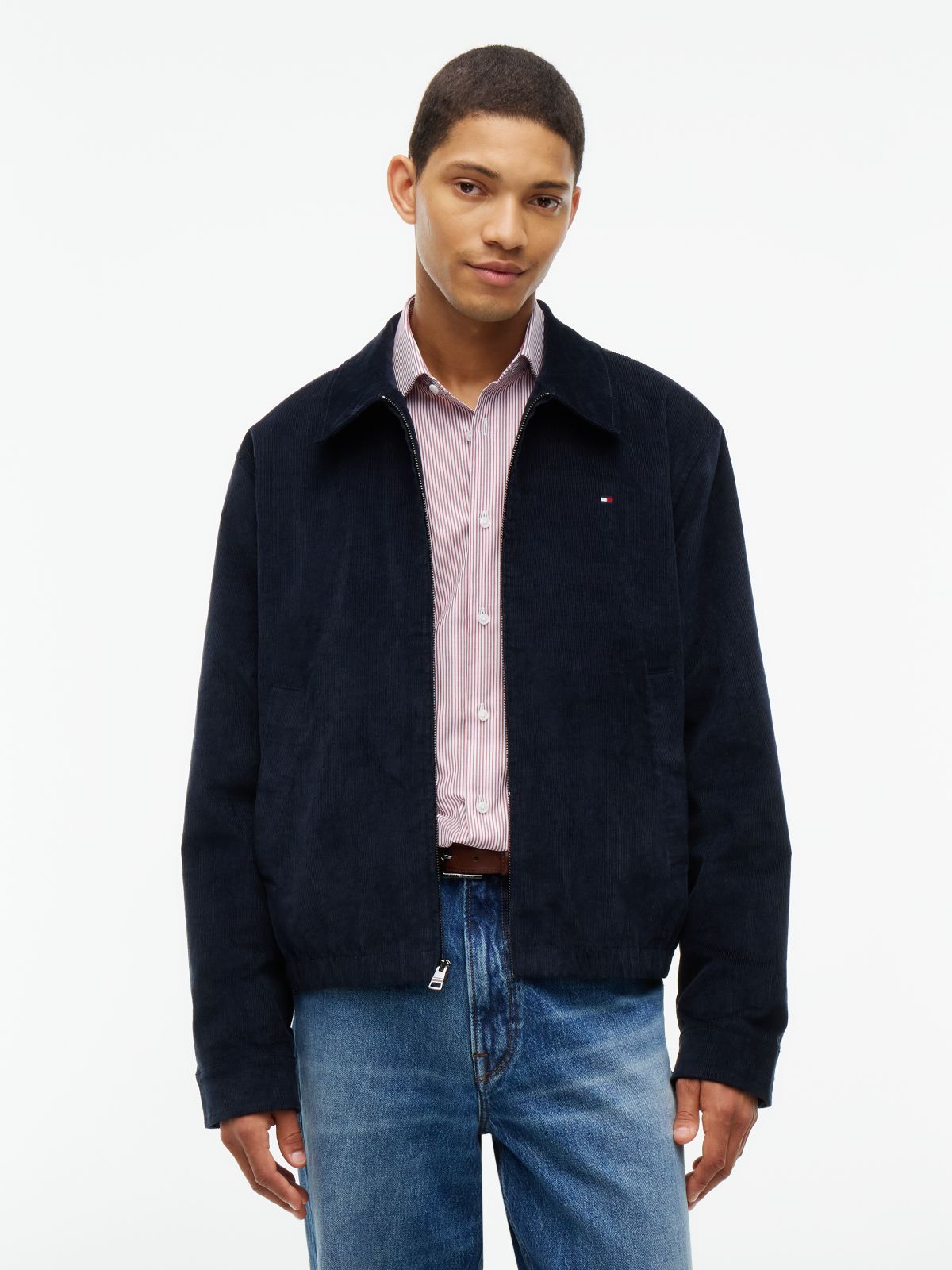 Stretch Corduroy Ivy Jacket — Navy Blue