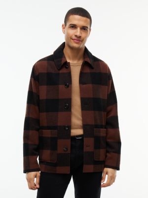 Buffalo Check Wool-Blend Chore Jacket, Legacy Brown