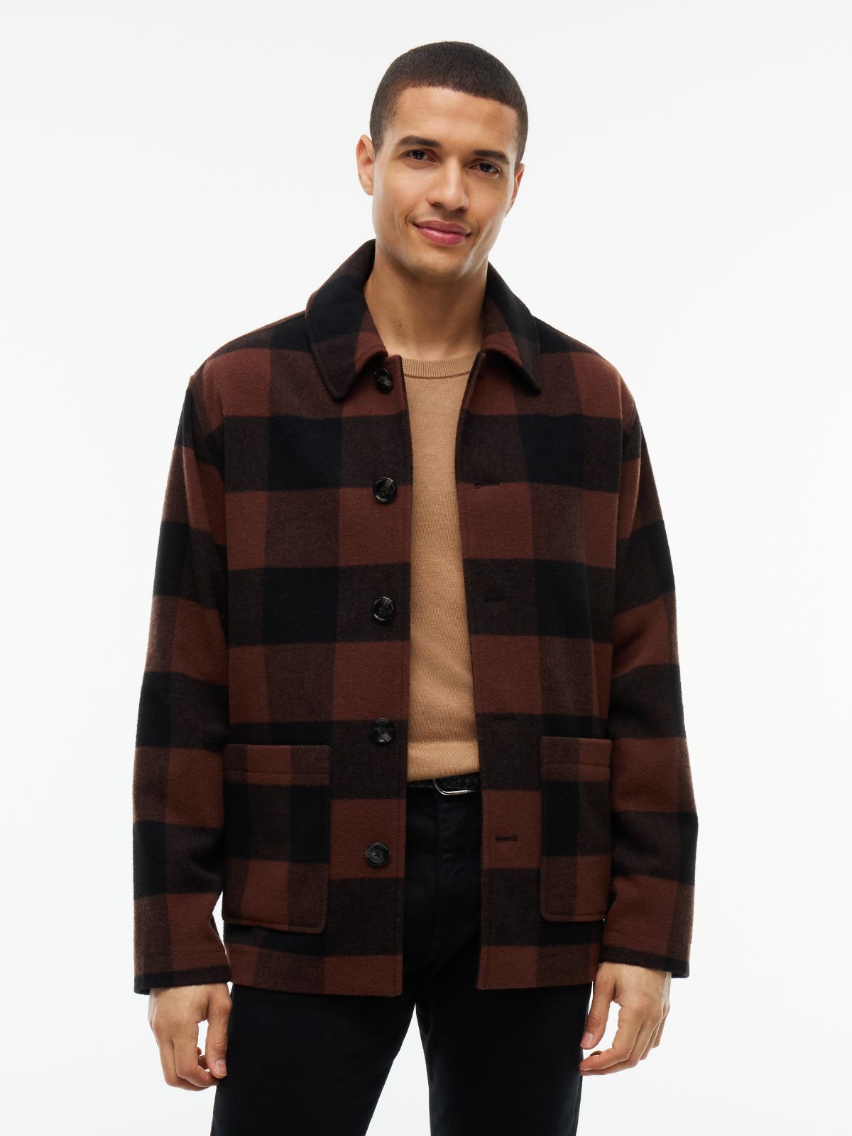 Buffalo Check Wool-Blend Chore Jacket — Legacy Brown