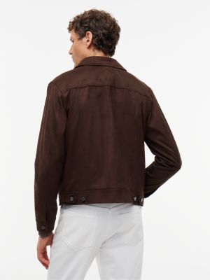 Мужская куртка Tommy Hilfiger Faux Suede, цвет: Тёмный кофейный — фото 4