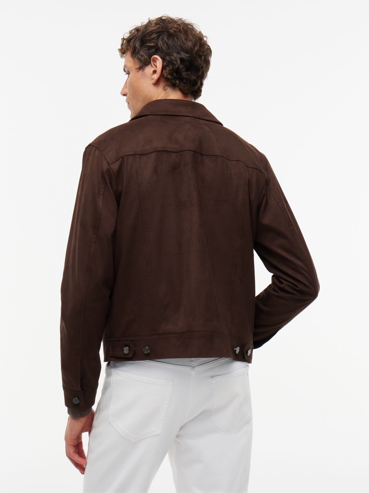 Faux Suede Jacket — Dark Coffee