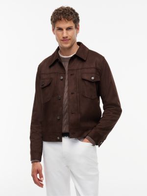 Faux Suede Jacket, Dark Coffee