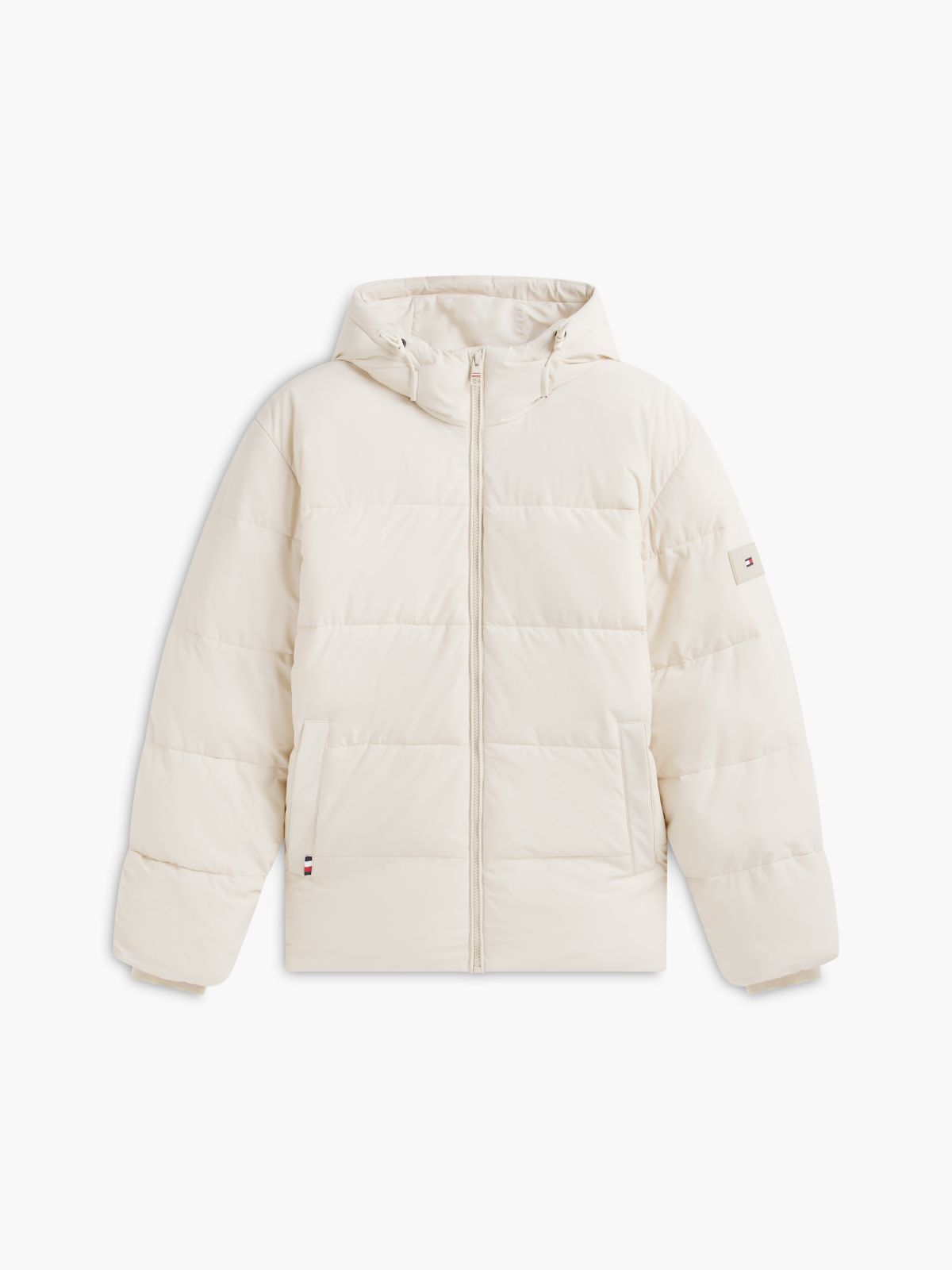 Waterproof Puffer Jacket — Newsprint Beige