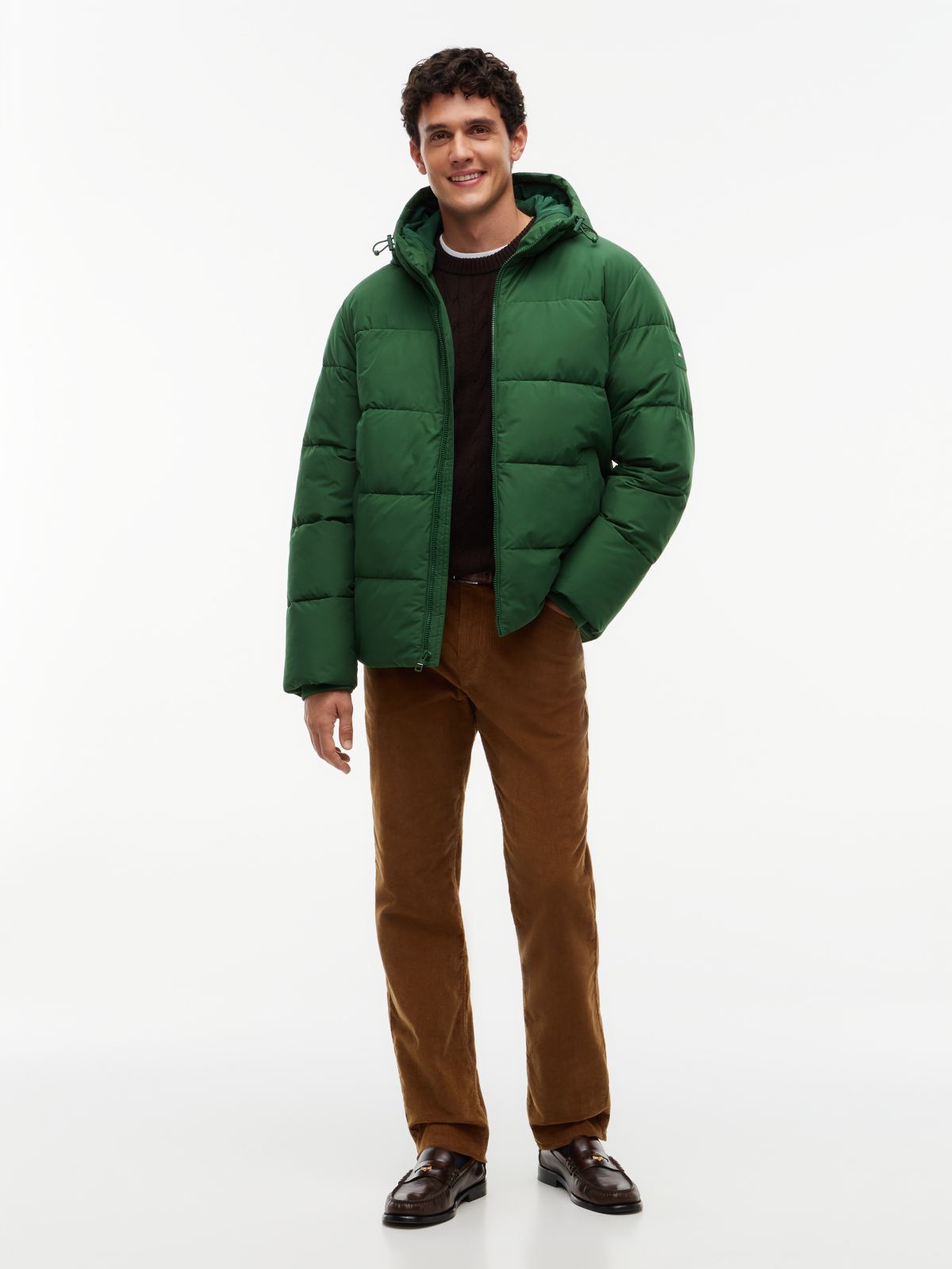 Waterproof Puffer Jacket — Deep Evergreen