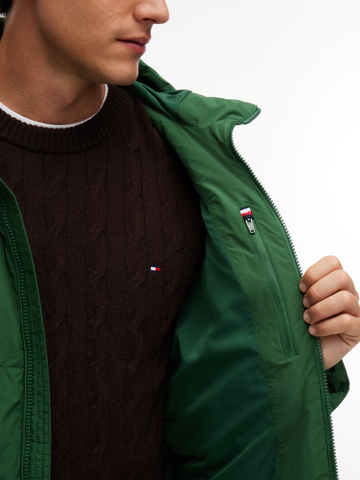 Waterproof Puffer Jacket — Deep Evergreen