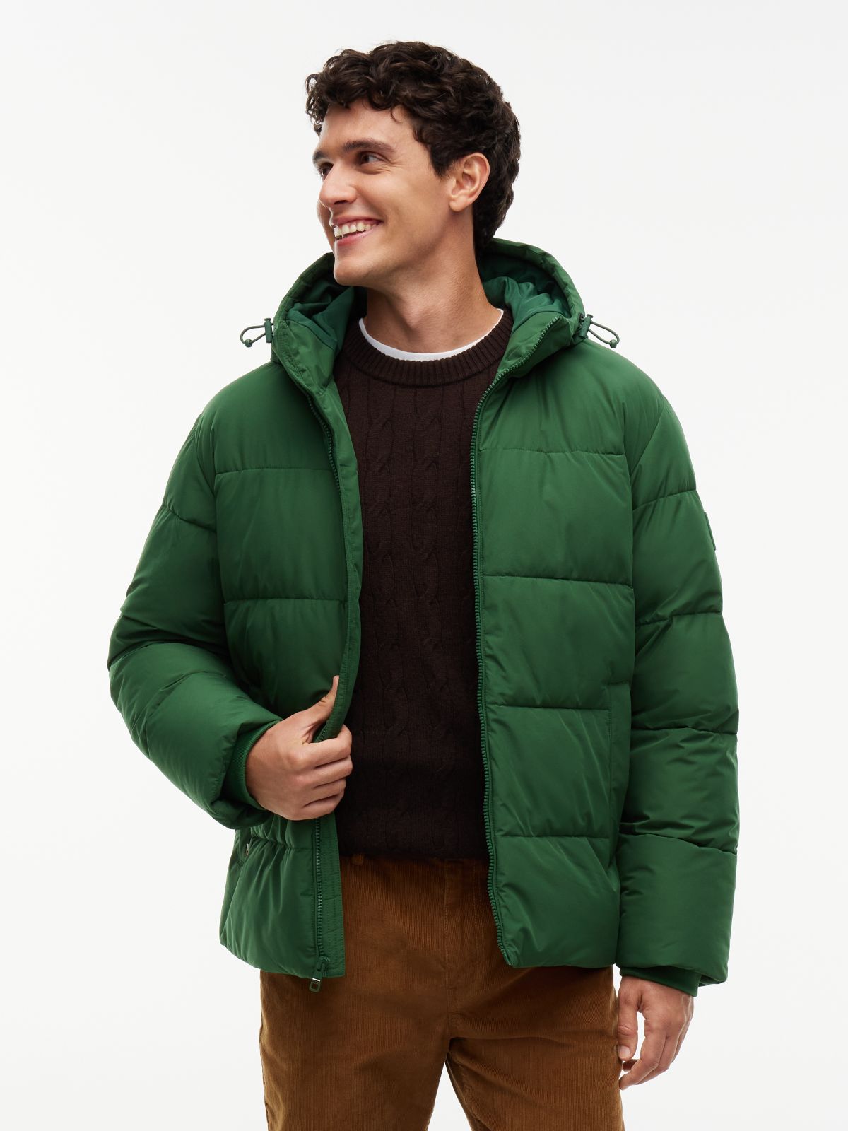 Waterproof Puffer Jacket — Deep Evergreen