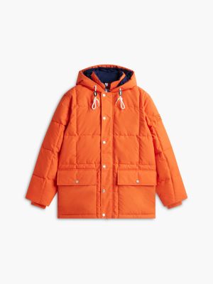 Мужская куртка Tommy Hilfiger Water-Repellent Puffer, цвет: Яркий оранжевый — фото 7