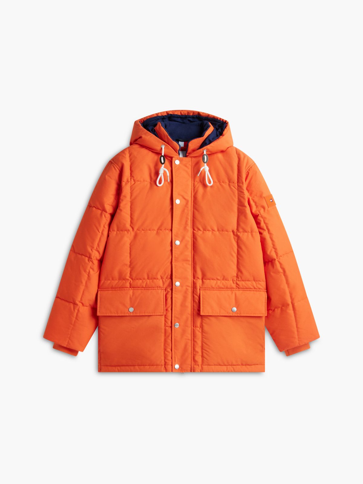 Water-Repellent Puffer Parka — Brilliant Orange