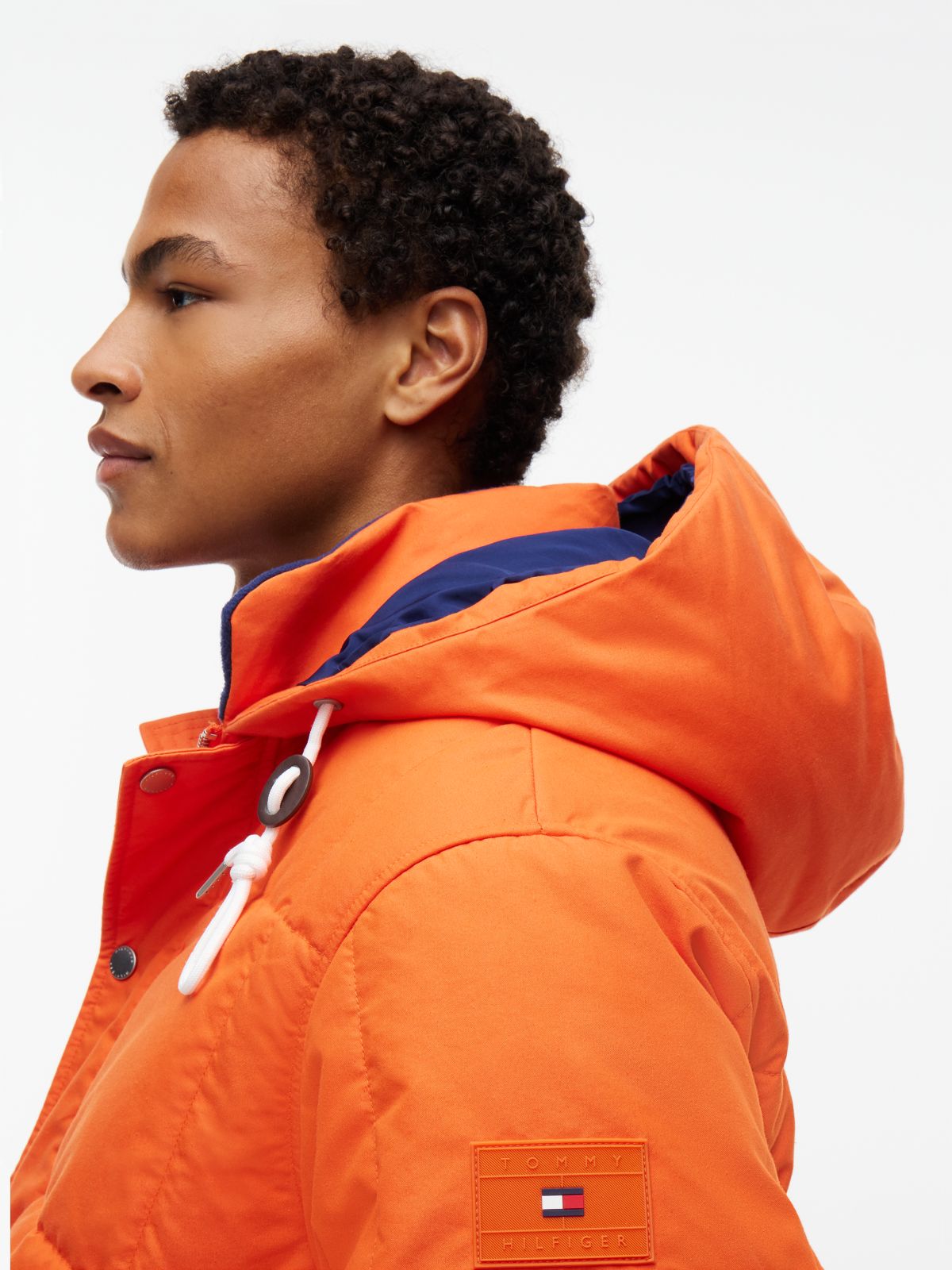Water-Repellent Puffer Parka — Brilliant Orange