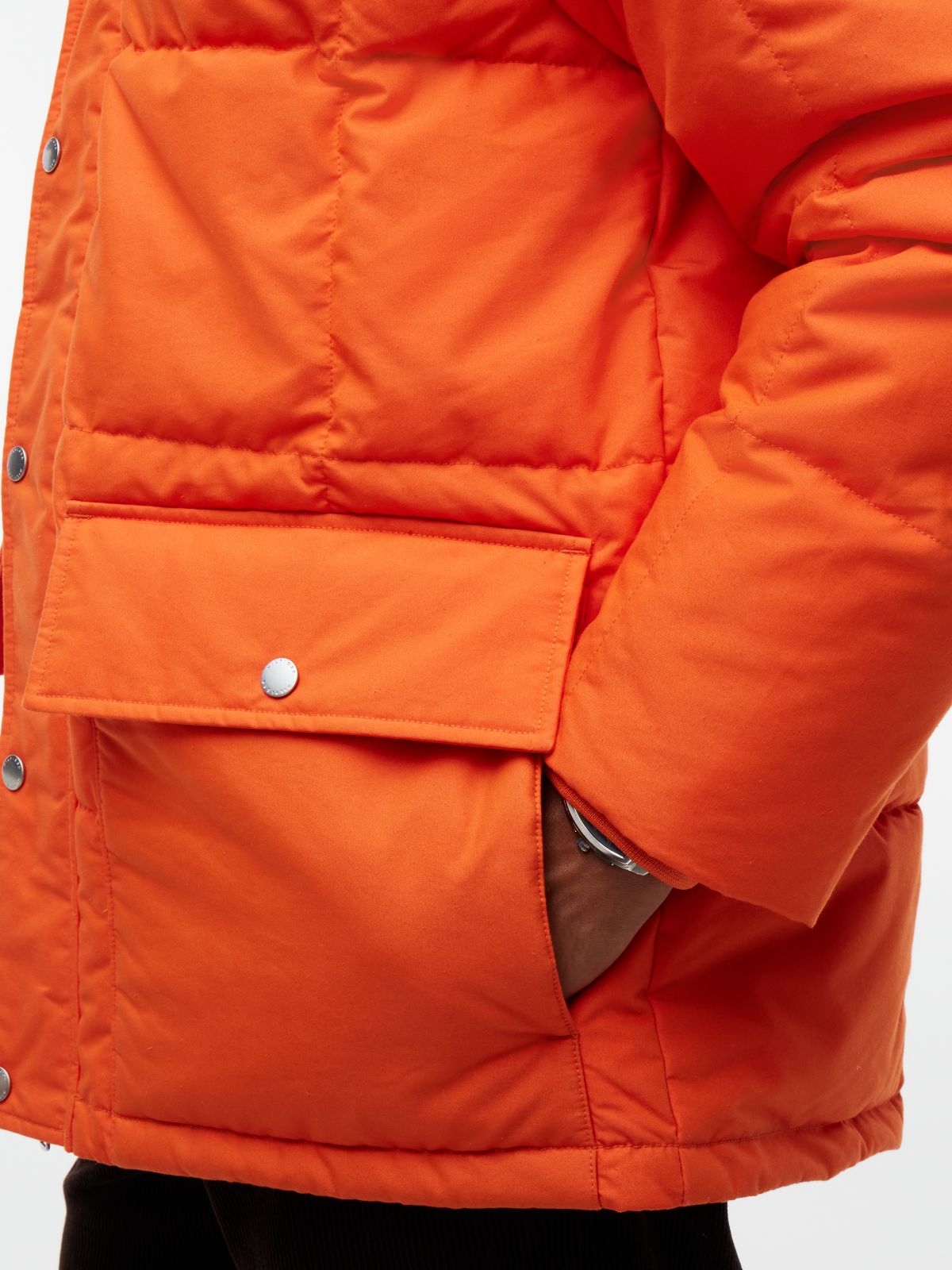 Water-Repellent Puffer Parka — Brilliant Orange