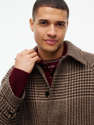 Мужское пальто Tommy Hilfiger Houndstooth Check Wool-Blend, цвет: Тёмный кофейный — фото 2