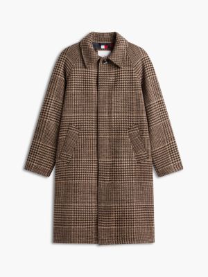 Мужское пальто Tommy Hilfiger Houndstooth Check Wool-Blend, цвет: Тёмный кофейный — фото 5