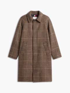 Houndstooth Check Wool-Blend Coat — Dark Coffee 5
