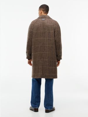 Мужское пальто Tommy Hilfiger Houndstooth Check Wool-Blend, цвет: Тёмный кофейный — фото 4