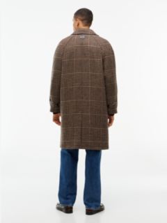 Houndstooth Check Wool-Blend Coat — Dark Coffee 4