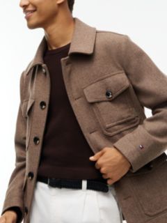 Heathered Wool-Blend Field Jacket — Coastal Taupe 3
